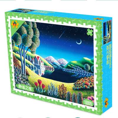 Customize popular adult stress relief landscape 3d 1000 piece wooden jigsaw puzzle game