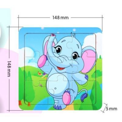 3D Wooden Toys Children Wood Cartoon Animal Jigsaw Puzzles